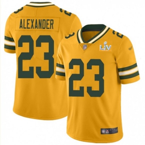 Men's Green Bay Packers #23 Jaire Alexander Gold NFL 2021 Super Bowl LV Stitched Jersey Men's Green Bay Packers #23 Jaire Alexander Gold NFL 2021 Super Bowl LV Stitched Jersey